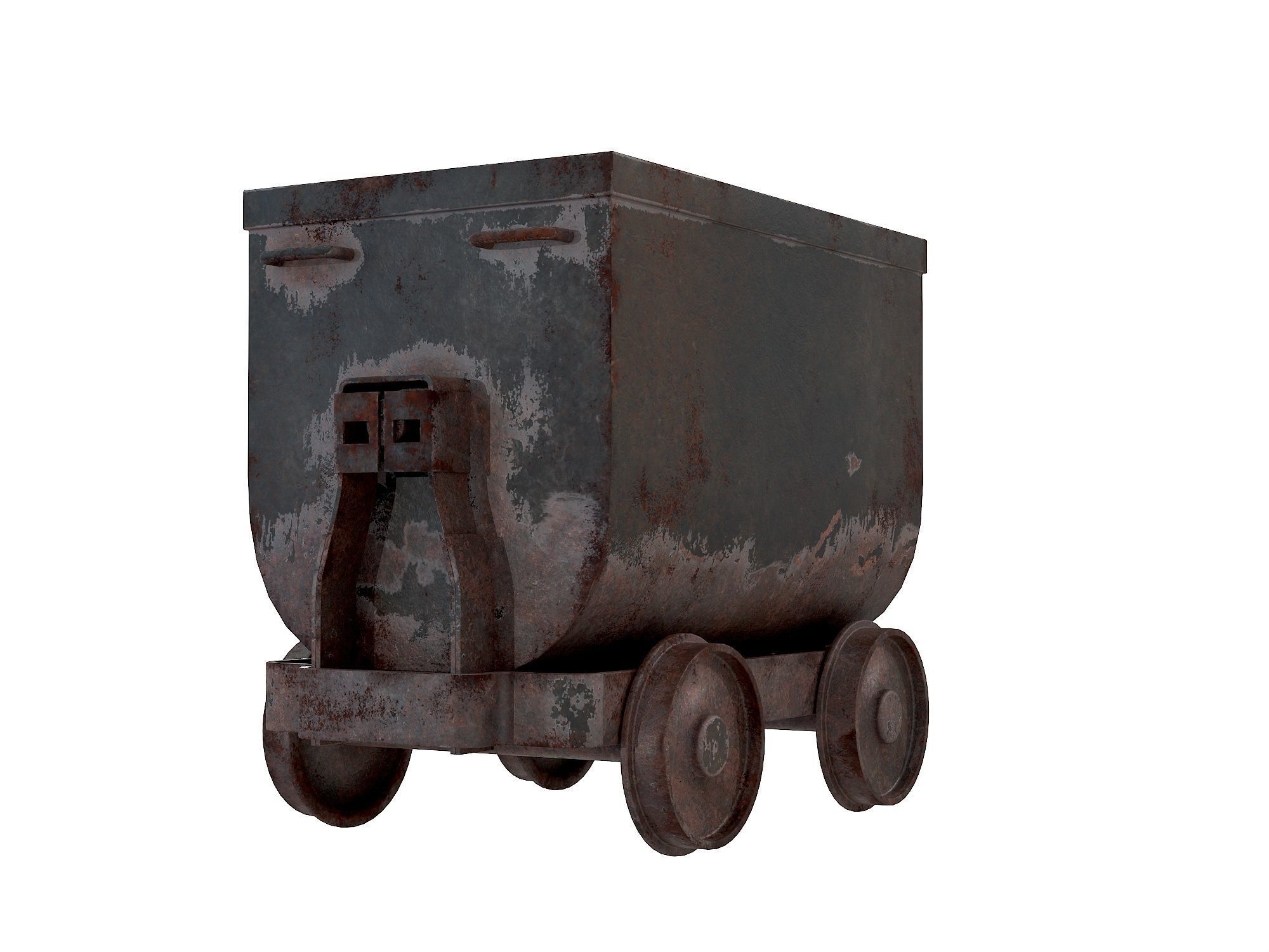 Mining Rust Cart Low-poly 3D model_3