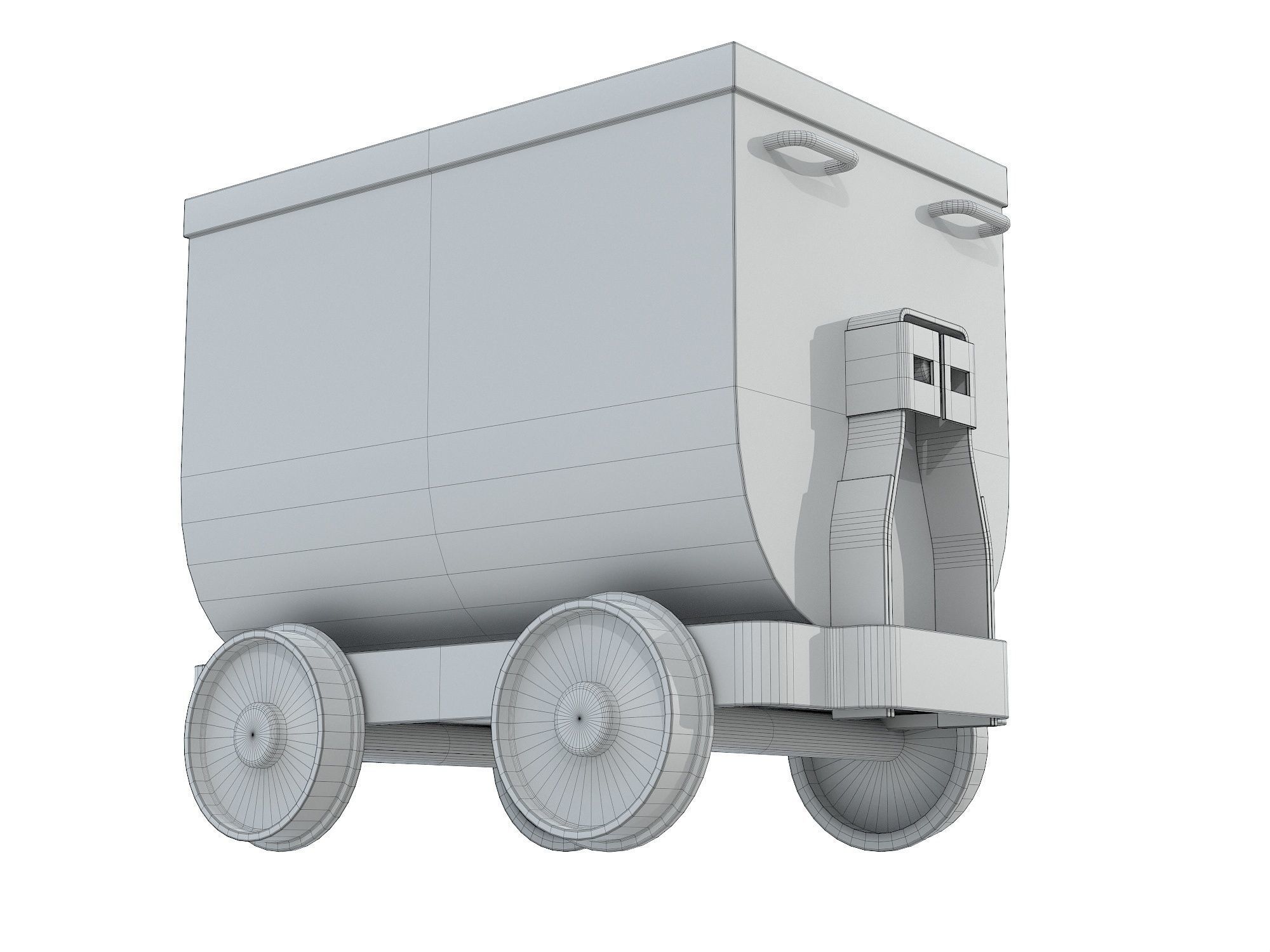 Mining Rust Cart Low-poly 3D model_6