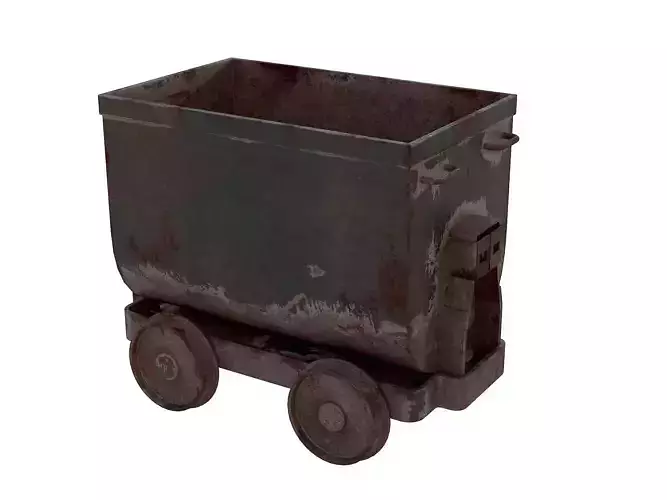 Mining Rust Cart Low-poly 3D model