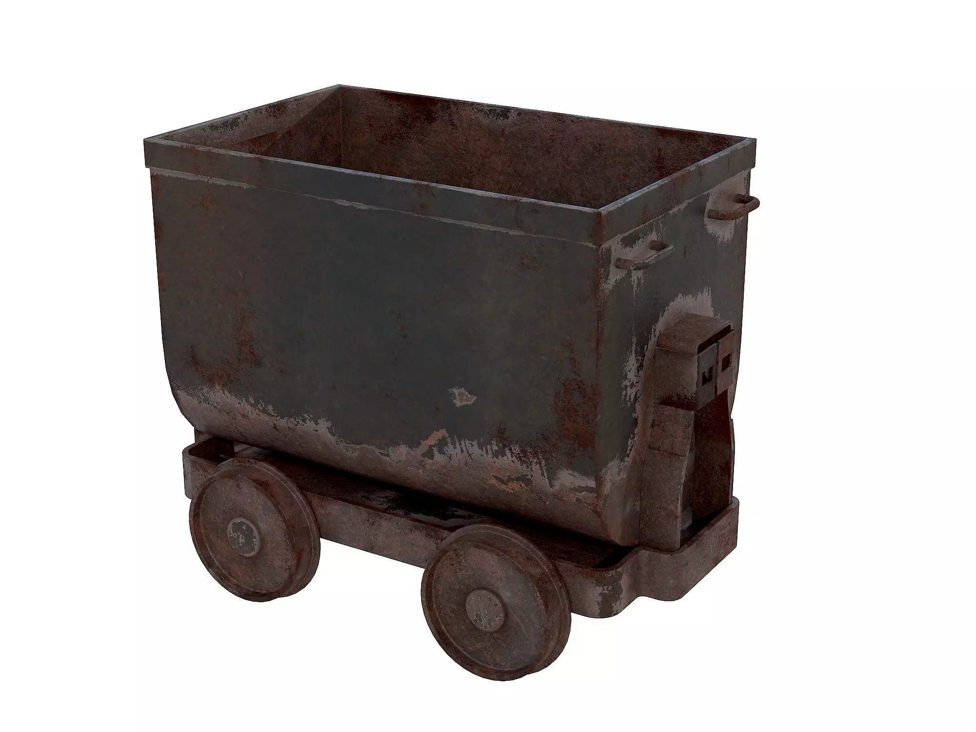 Mining Rust Cart Low-poly 3D model_0