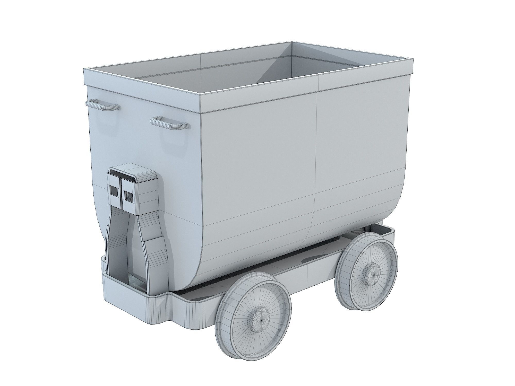 Mining Rust Cart Low-poly 3D model_7