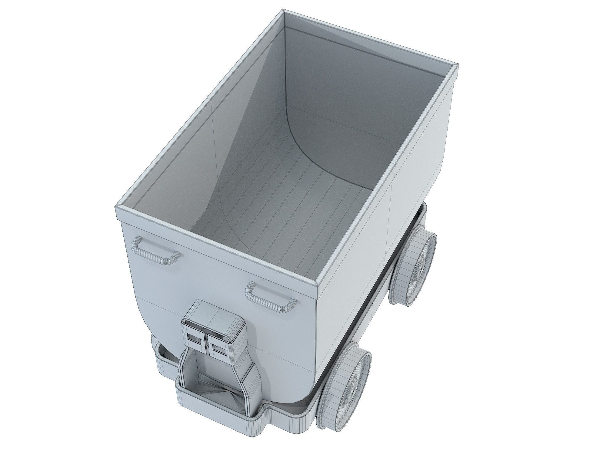 Mining Rust Cart Low-poly 3D model_8