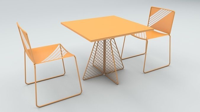 Modern Patio Furniture Set 3D model