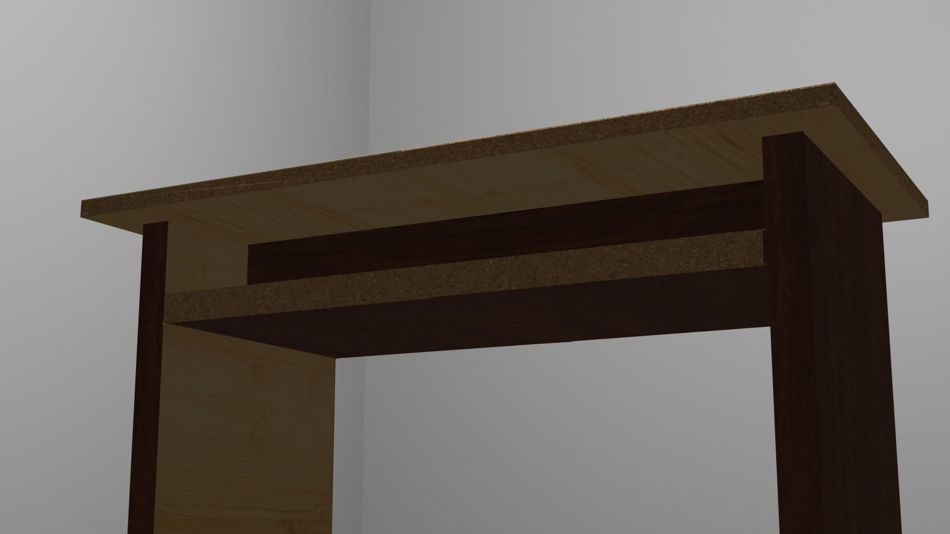 Game Ready Russian school table Low-poly 3D model_2