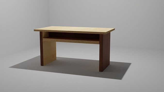 Game Ready Russian school table  Low-poly 3D model