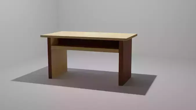 Game Ready Russian school table  Low-poly 3D model