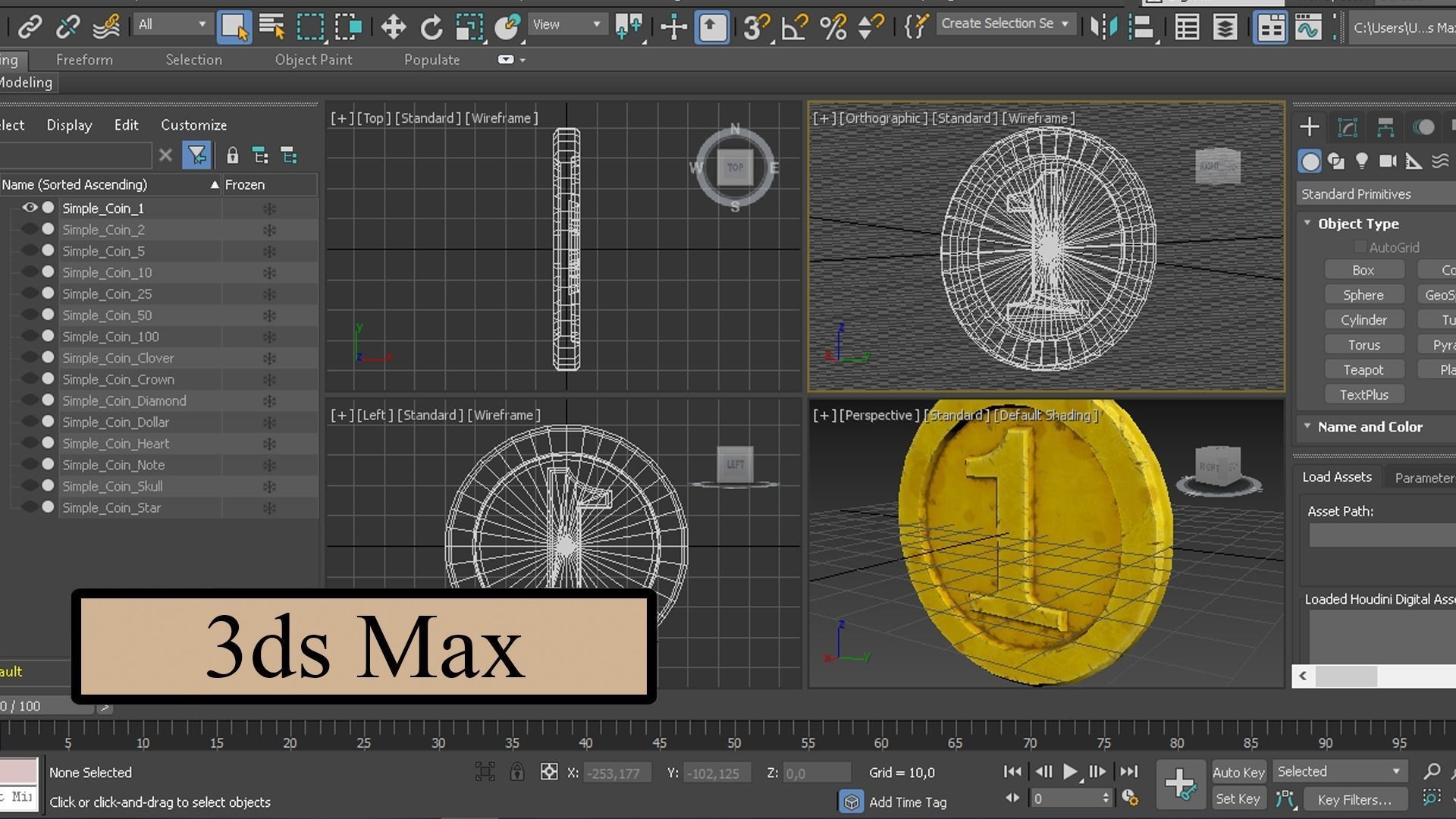 Simple Coins Pack Low-poly 3D model_9