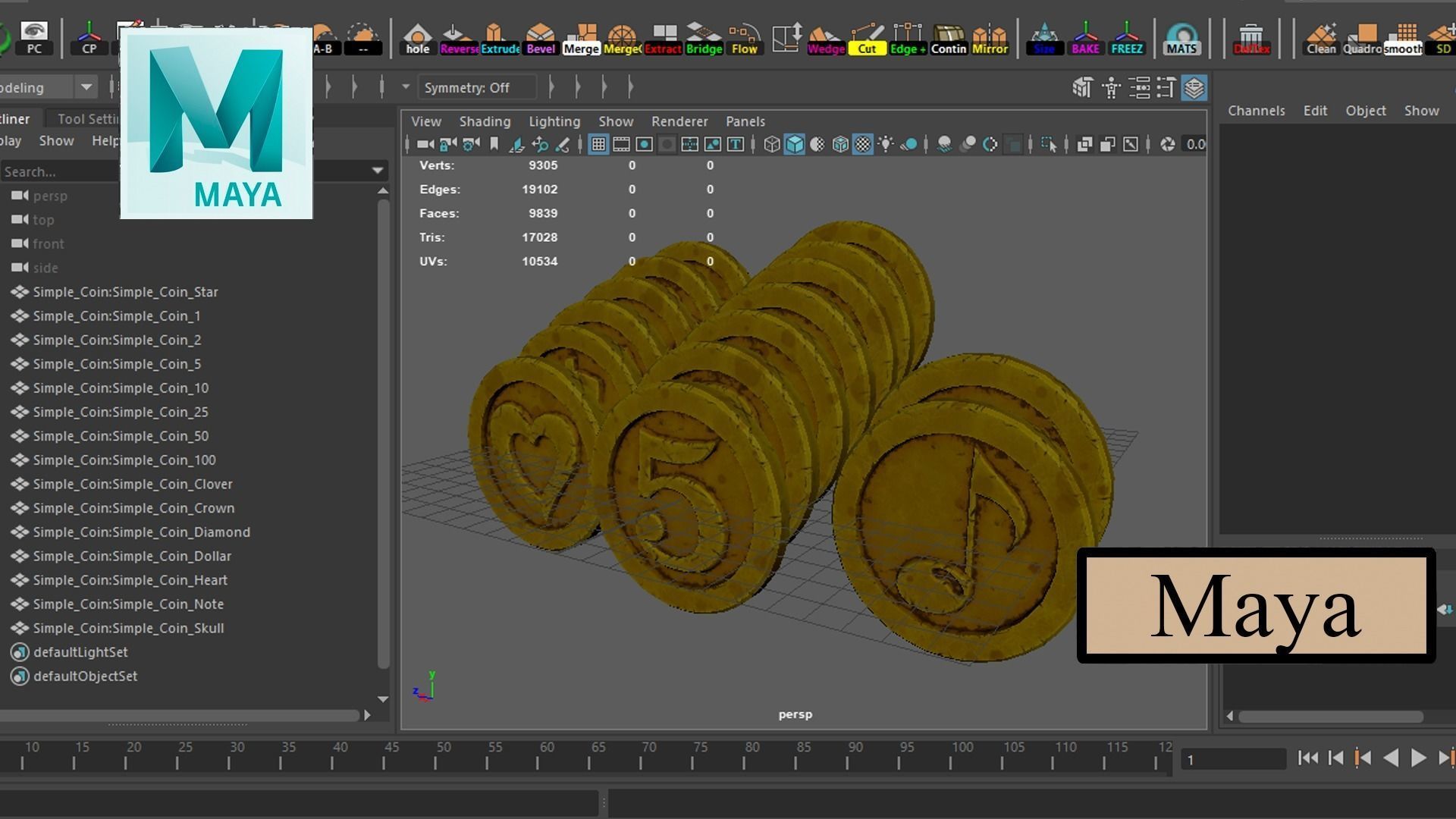 Simple Coins Pack Low-poly 3D model_5