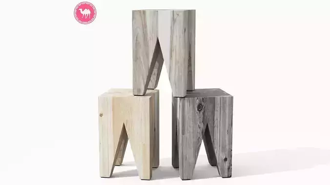 Tana Stool Low-poly 3D model