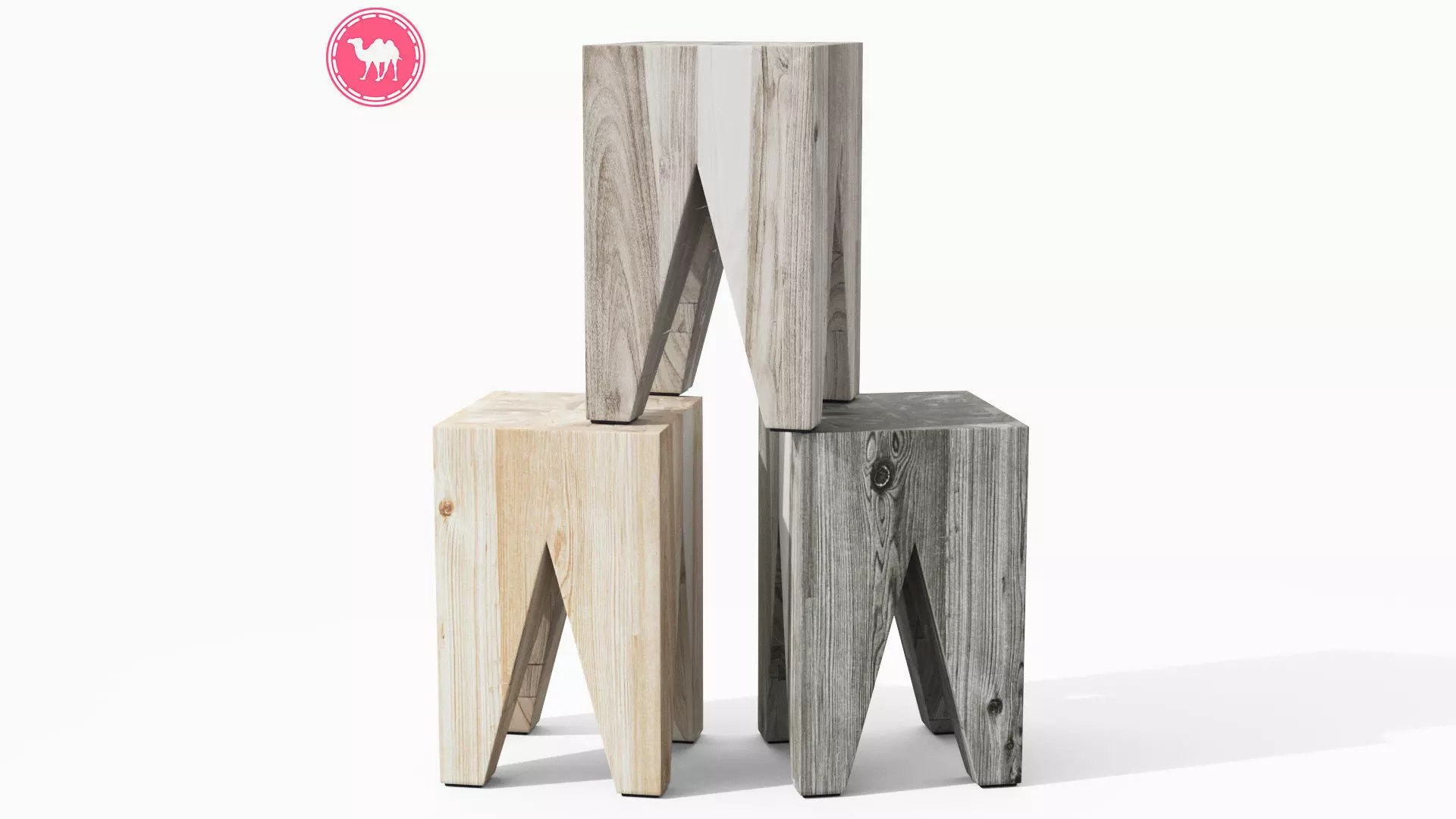 Tana Stool Low-poly 3D model_0