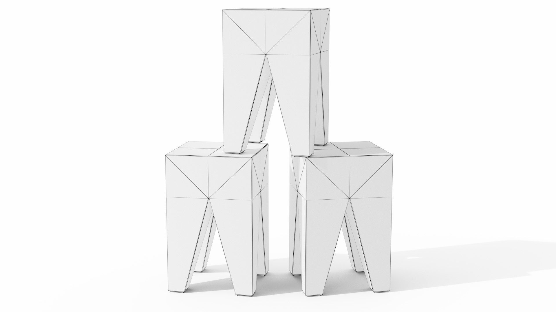 Tana Stool Low-poly 3D model_10