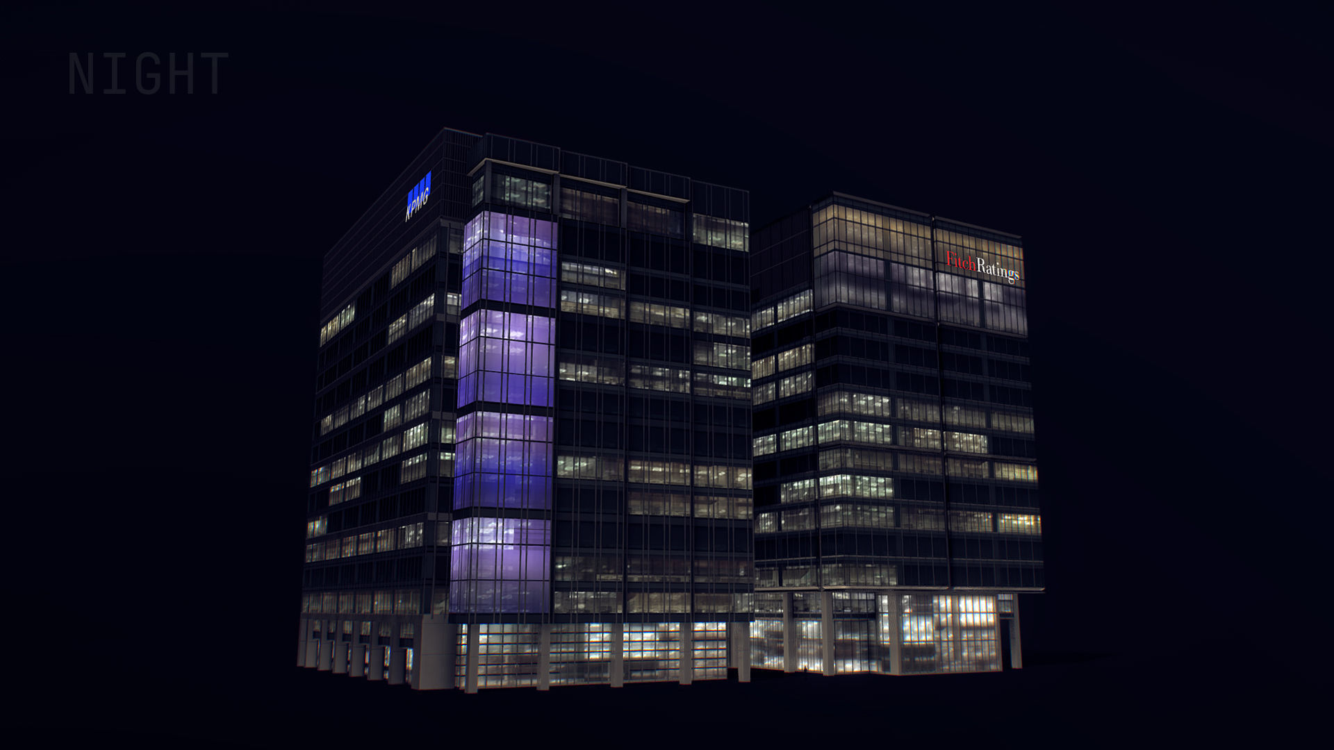 London 15 Canada Square 30 North Colonnade Low-poly 3D model_17