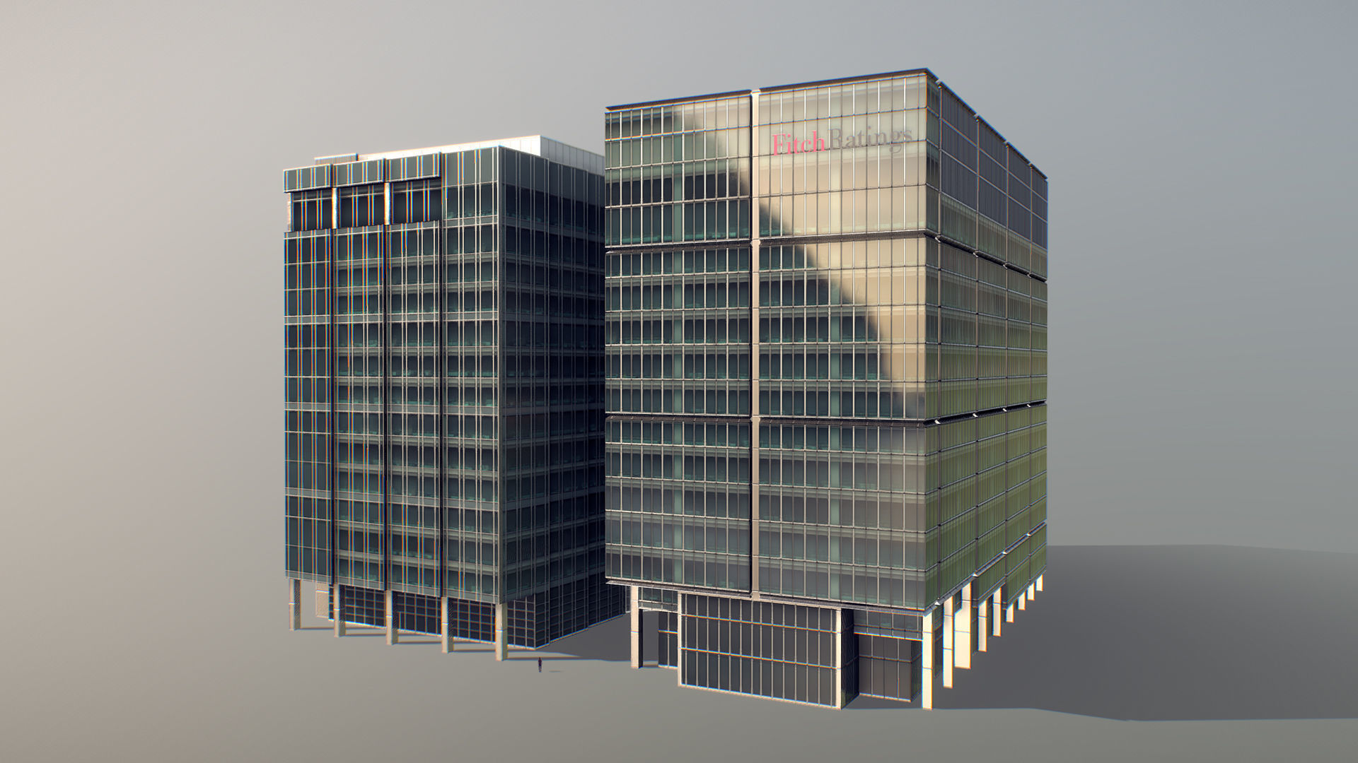 London 15 Canada Square 30 North Colonnade Low-poly 3D model_13