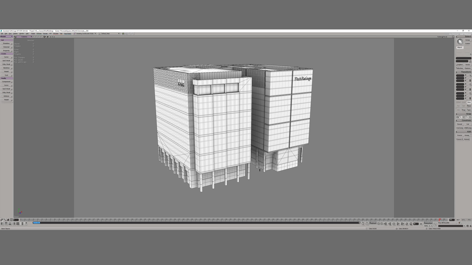 London 15 Canada Square 30 North Colonnade Low-poly 3D model_27