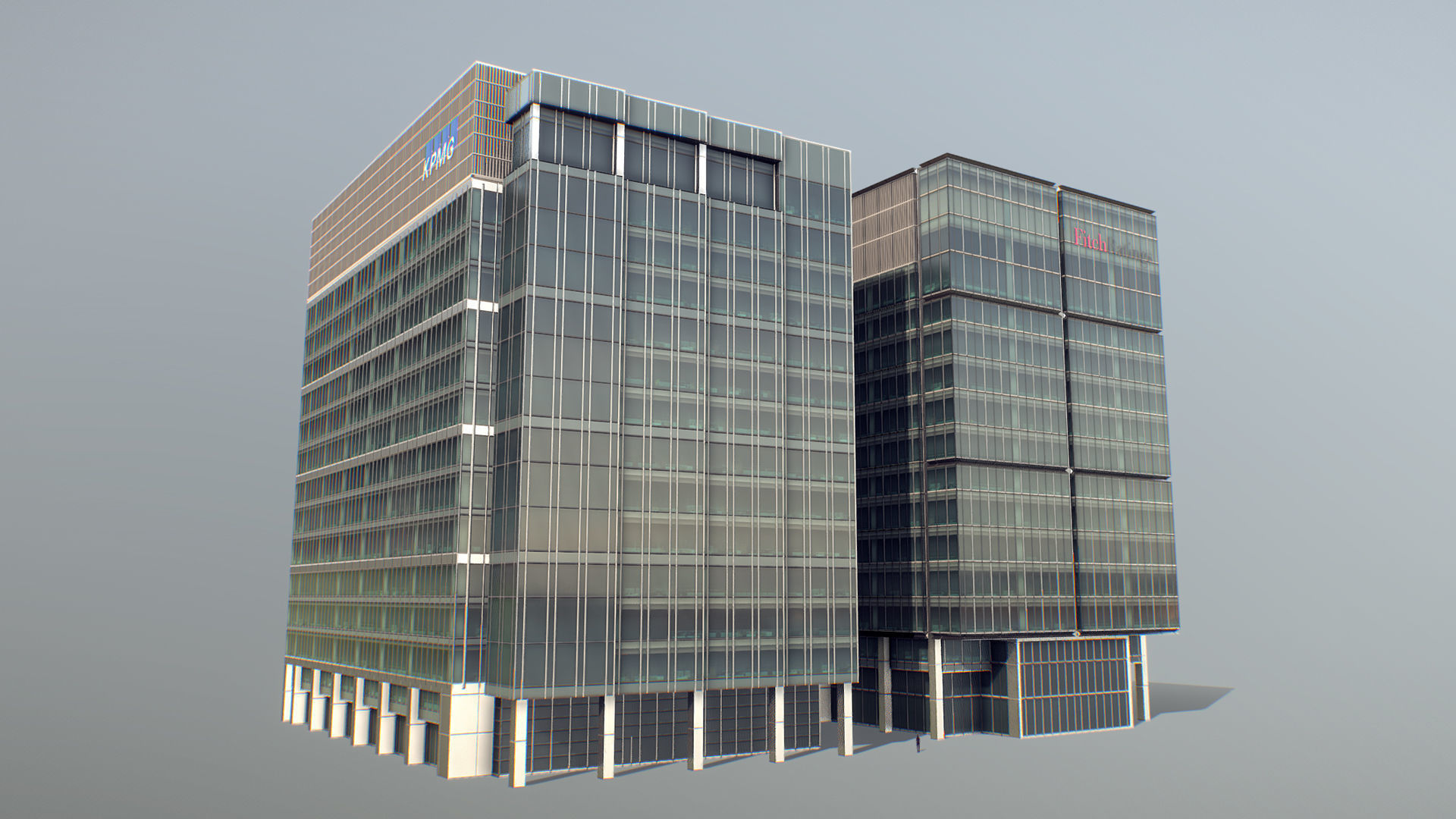 London 15 Canada Square 30 North Colonnade Low-poly 3D model_11