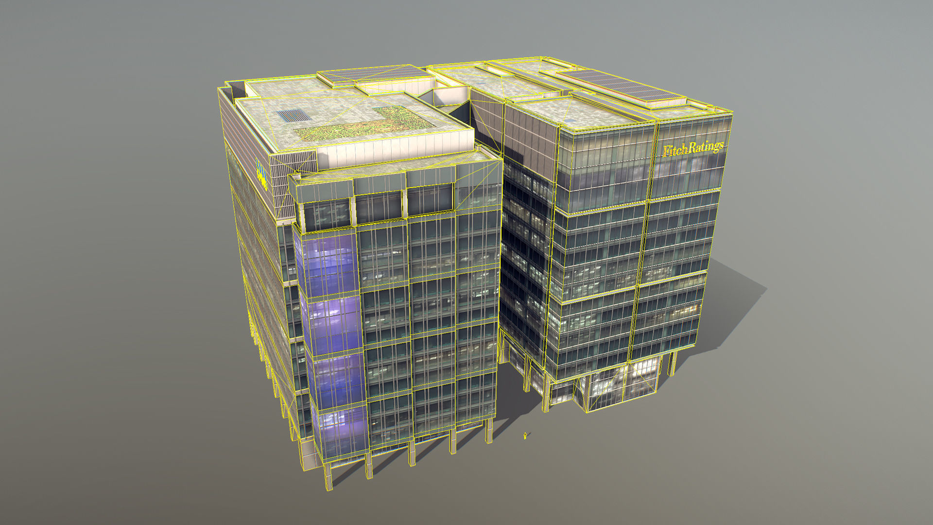 London 15 Canada Square 30 North Colonnade Low-poly 3D model_20