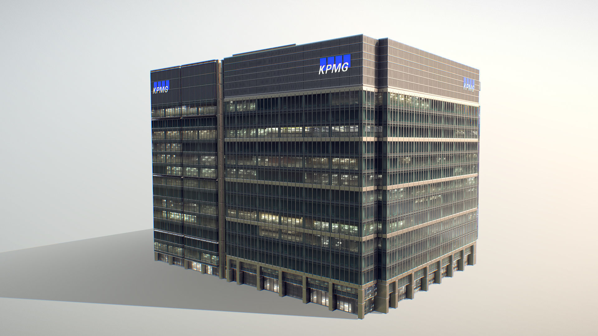 London 15 Canada Square 30 North Colonnade Low-poly 3D model_4