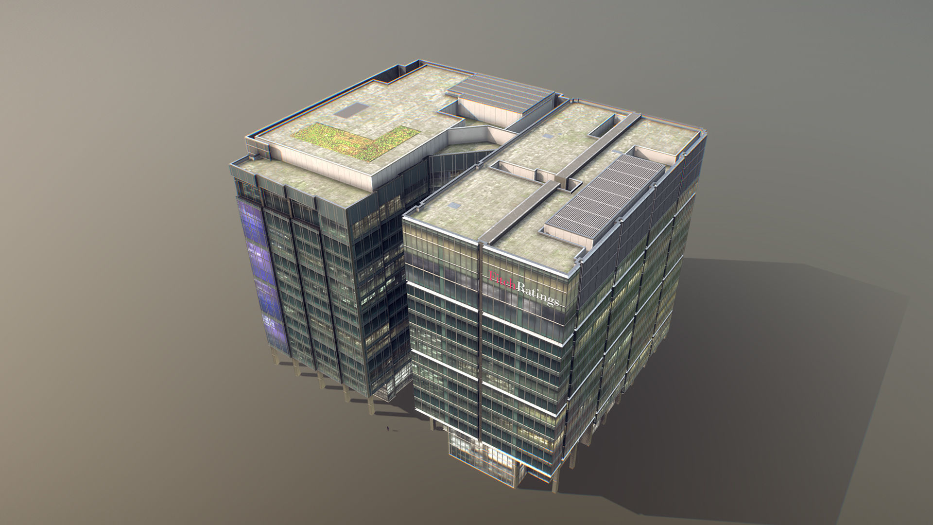 London 15 Canada Square 30 North Colonnade Low-poly 3D model_5