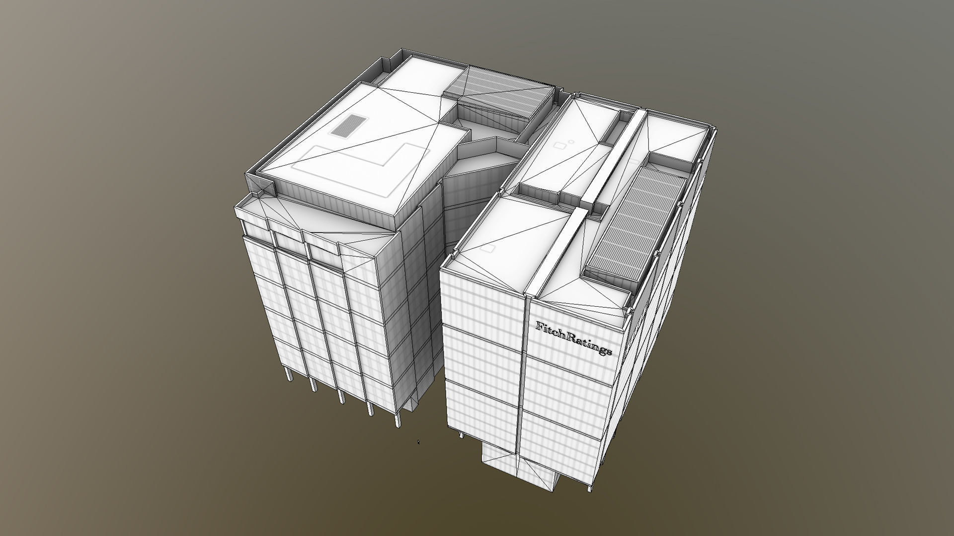 London 15 Canada Square 30 North Colonnade Low-poly 3D model_23