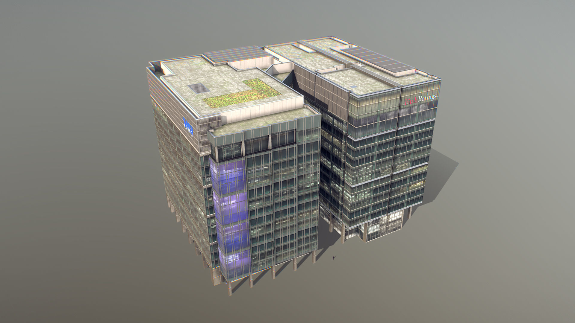 London 15 Canada Square 30 North Colonnade Low-poly 3D model_1