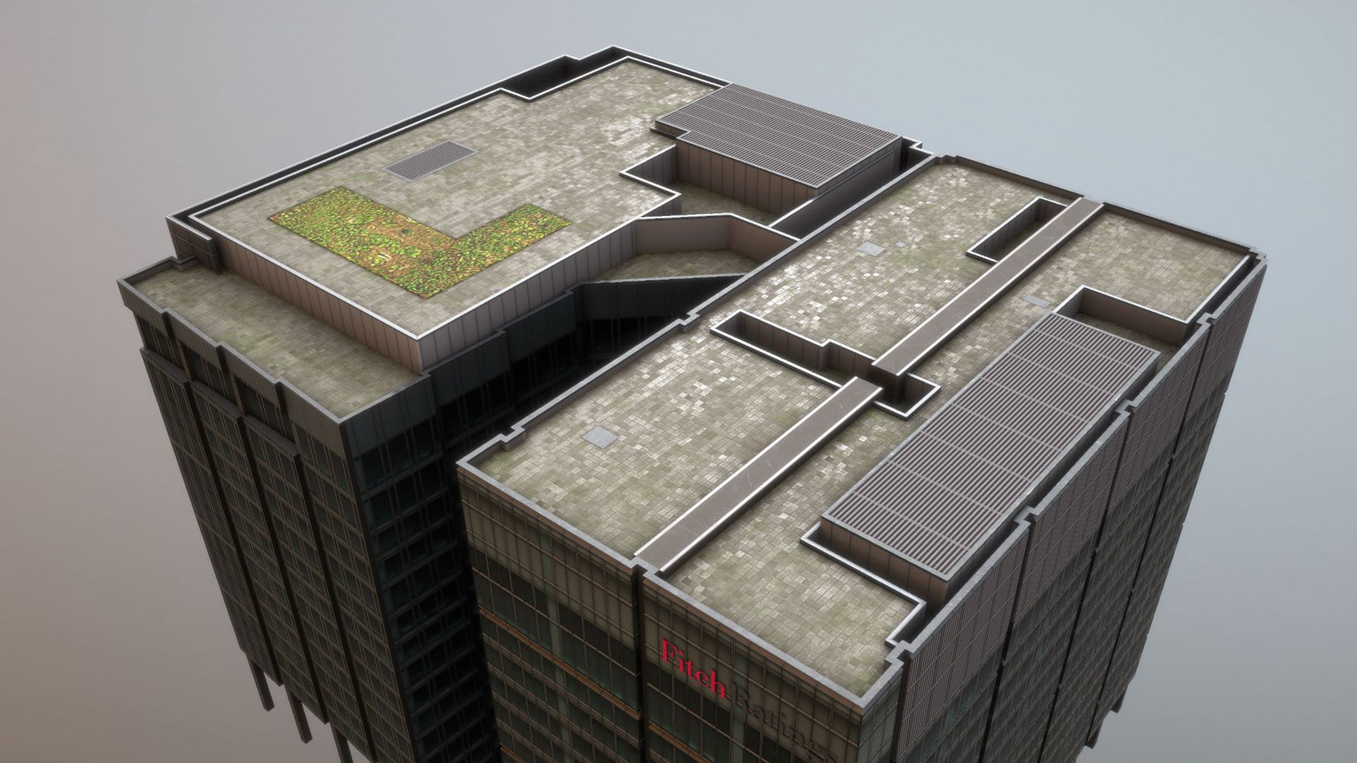 London 15 Canada Square 30 North Colonnade Low-poly 3D model_14