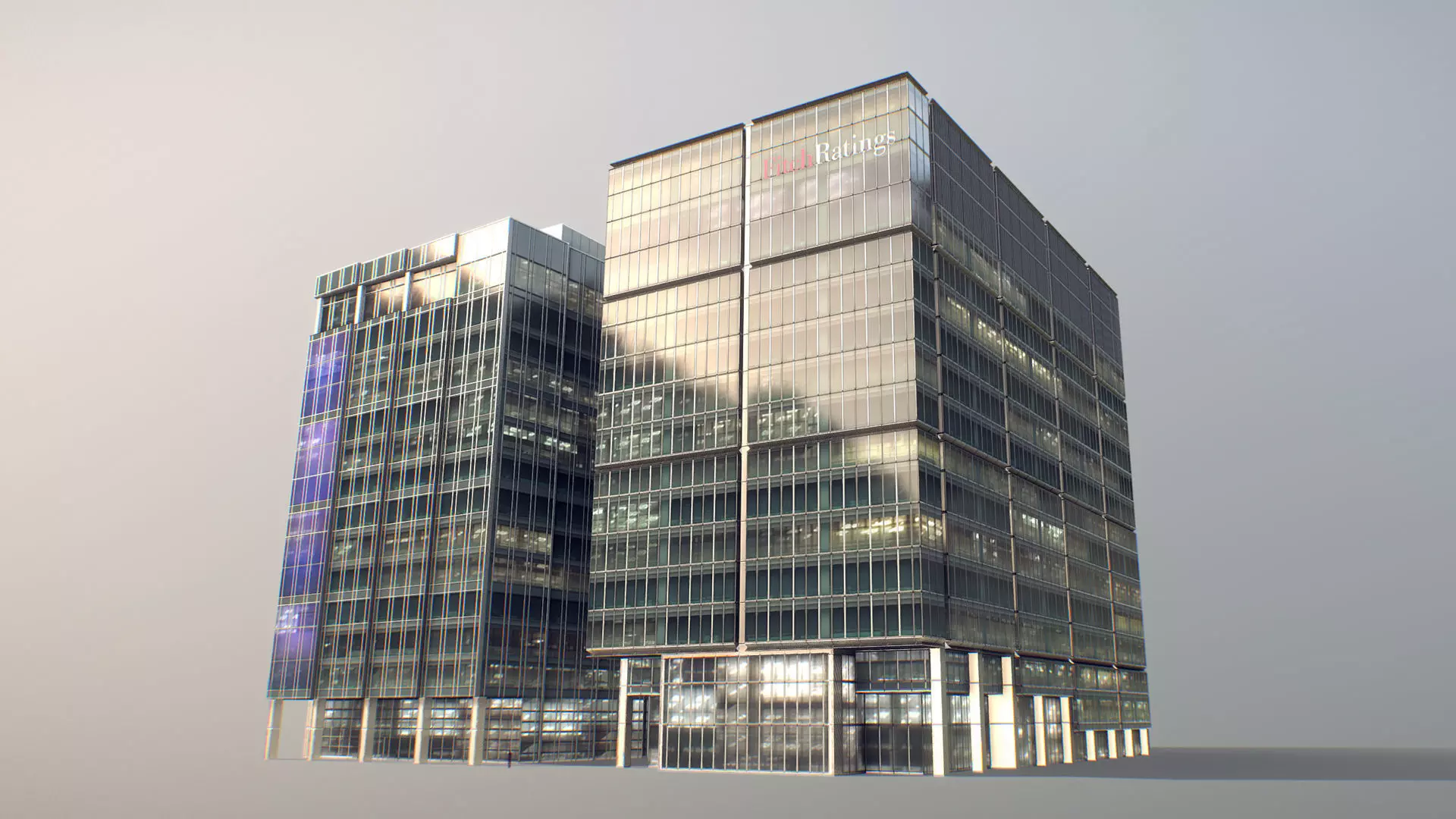London 15 Canada Square 30 North Colonnade Low-poly 3D model_0