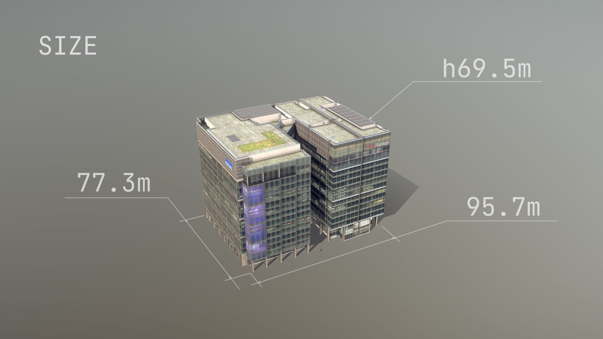 London 15 Canada Square 30 North Colonnade Low-poly 3D model_6