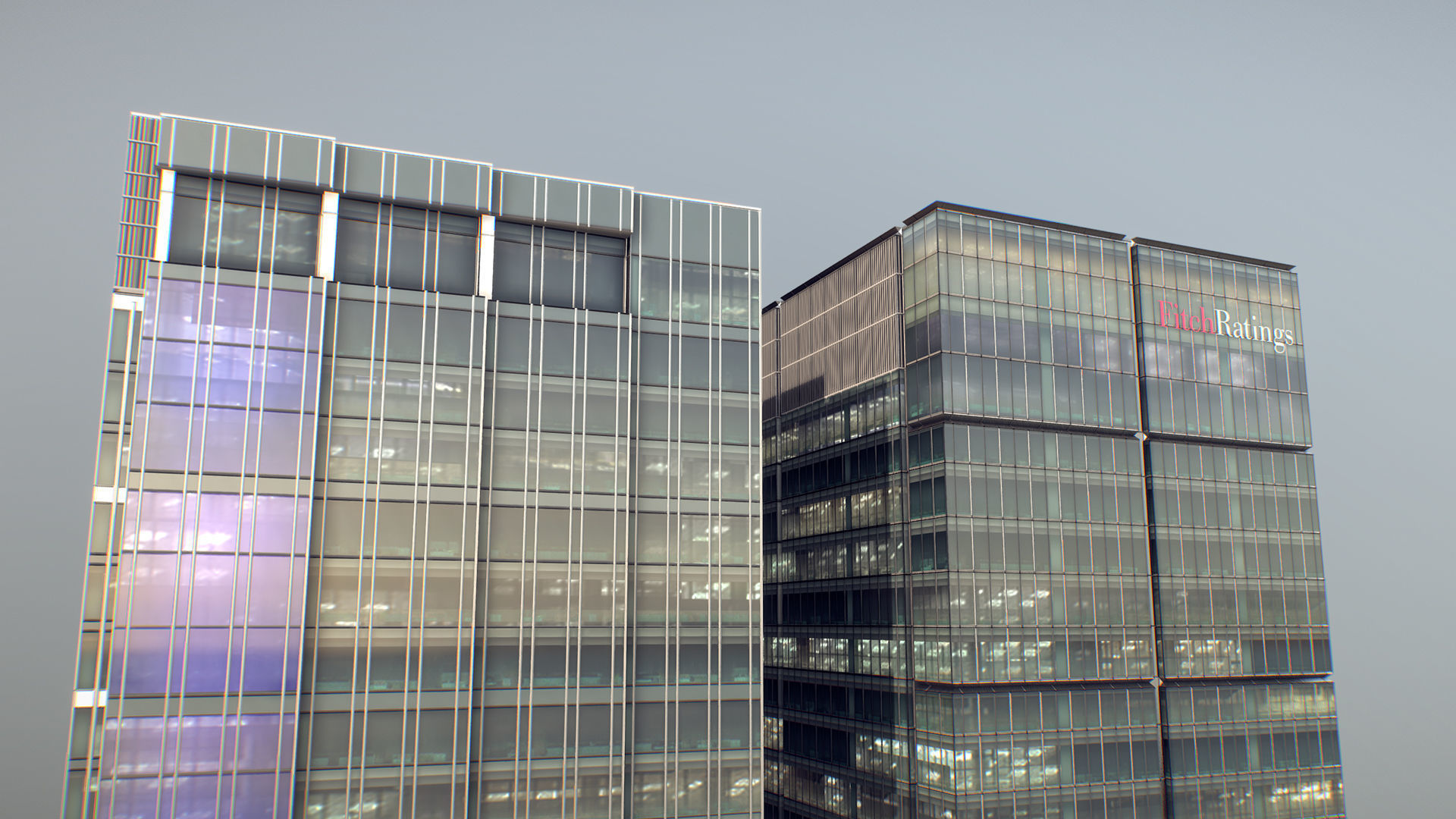London 15 Canada Square 30 North Colonnade Low-poly 3D model_9