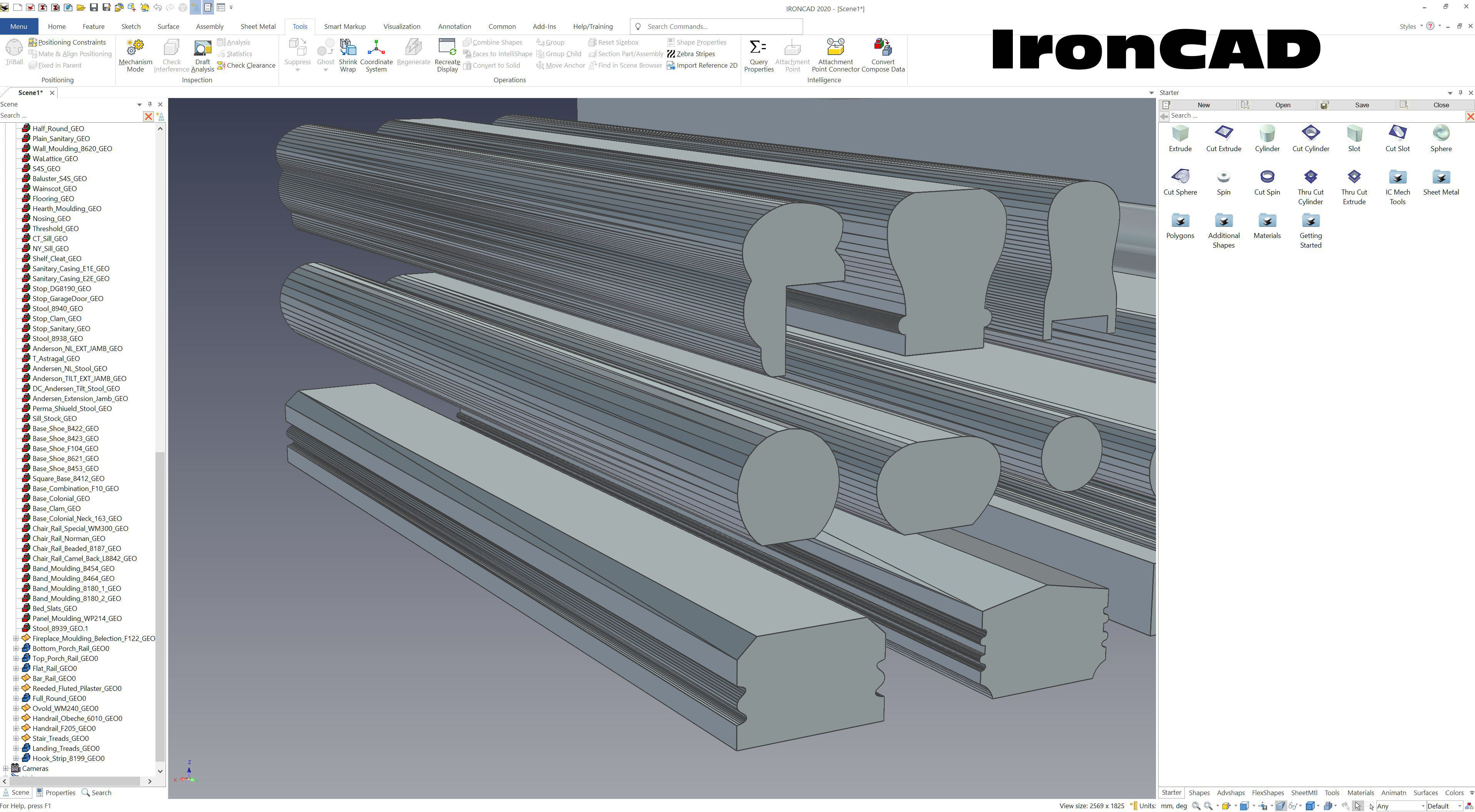 Molding Kitbash V1 - 128 Profile Set -  Low-poly 3D model_25