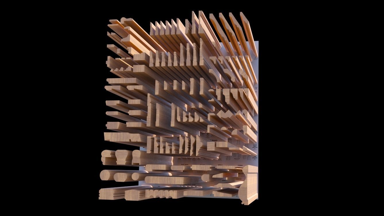 Molding Kitbash V1 - 128 Profile Set -  Low-poly 3D model_9