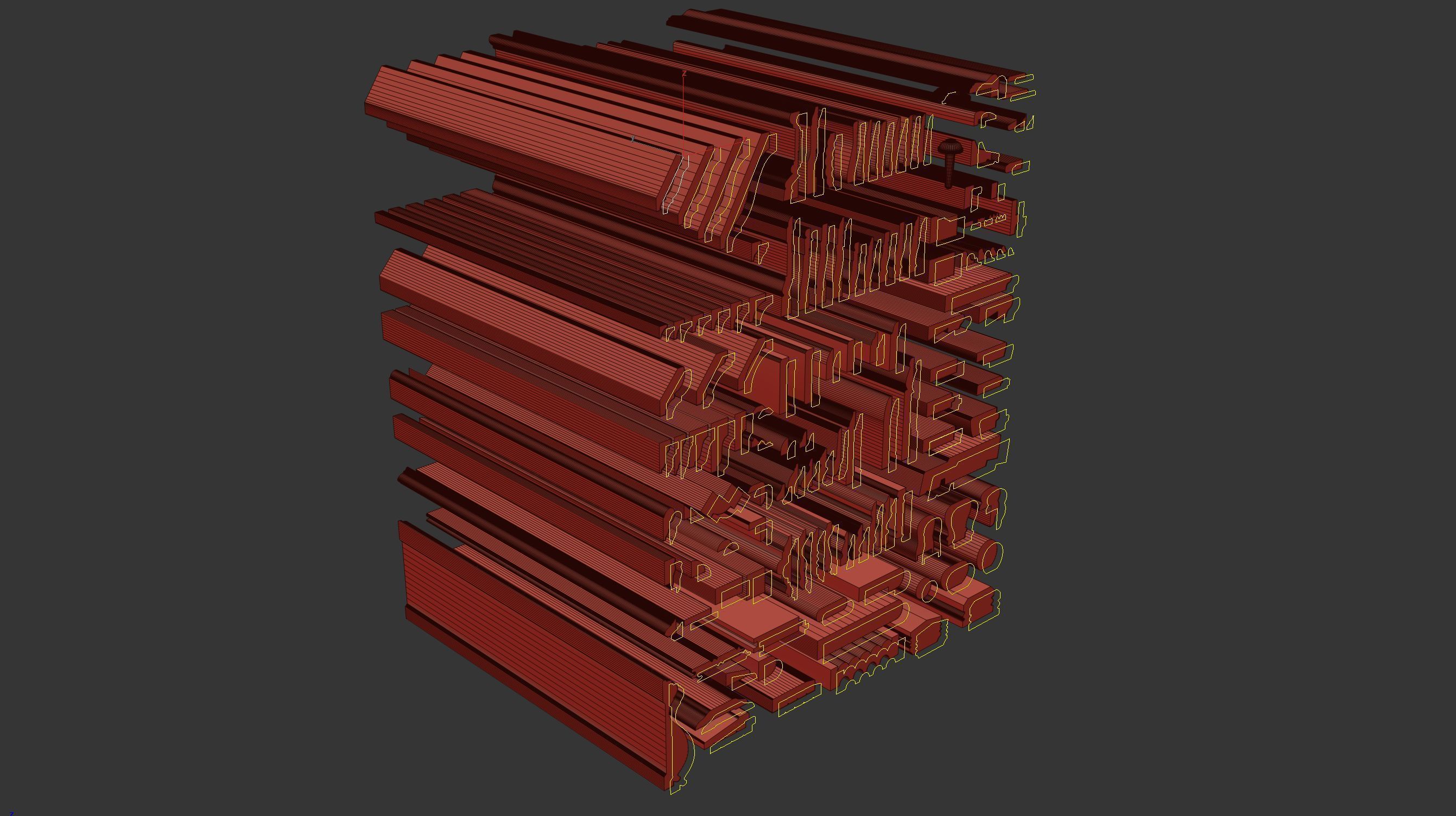 Molding Kitbash V1 - 128 Profile Set -  Low-poly 3D model_12