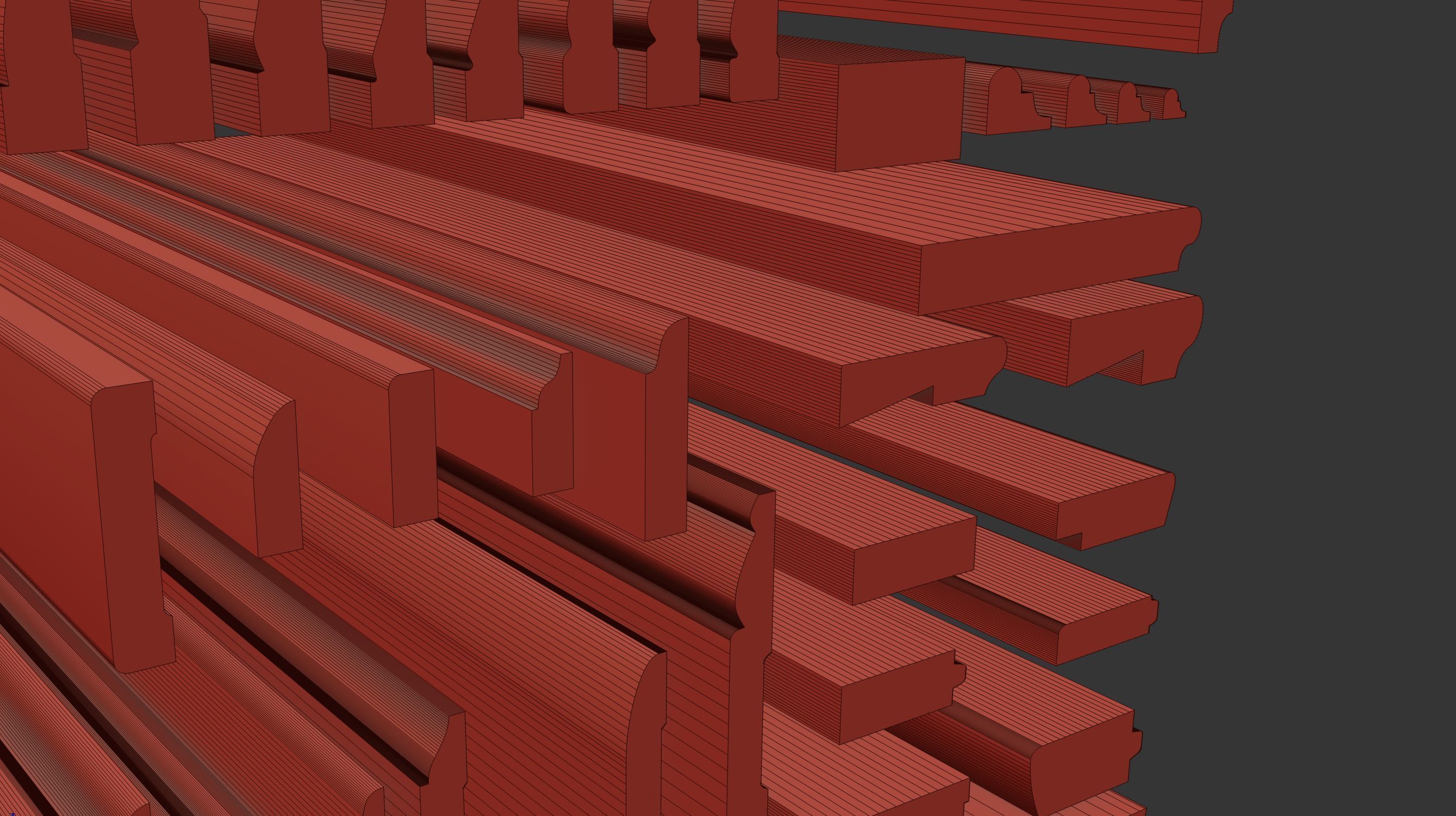 Molding Kitbash V1 - 128 Profile Set -  Low-poly 3D model_13