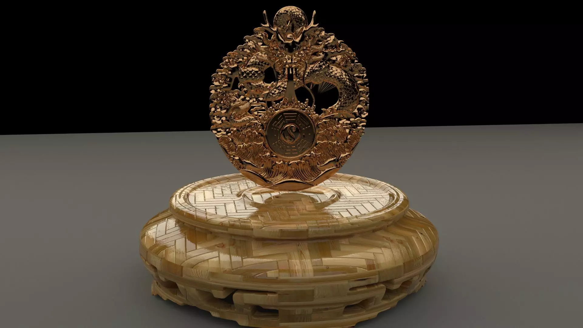 Chinese display stand with dragon  3D model_0