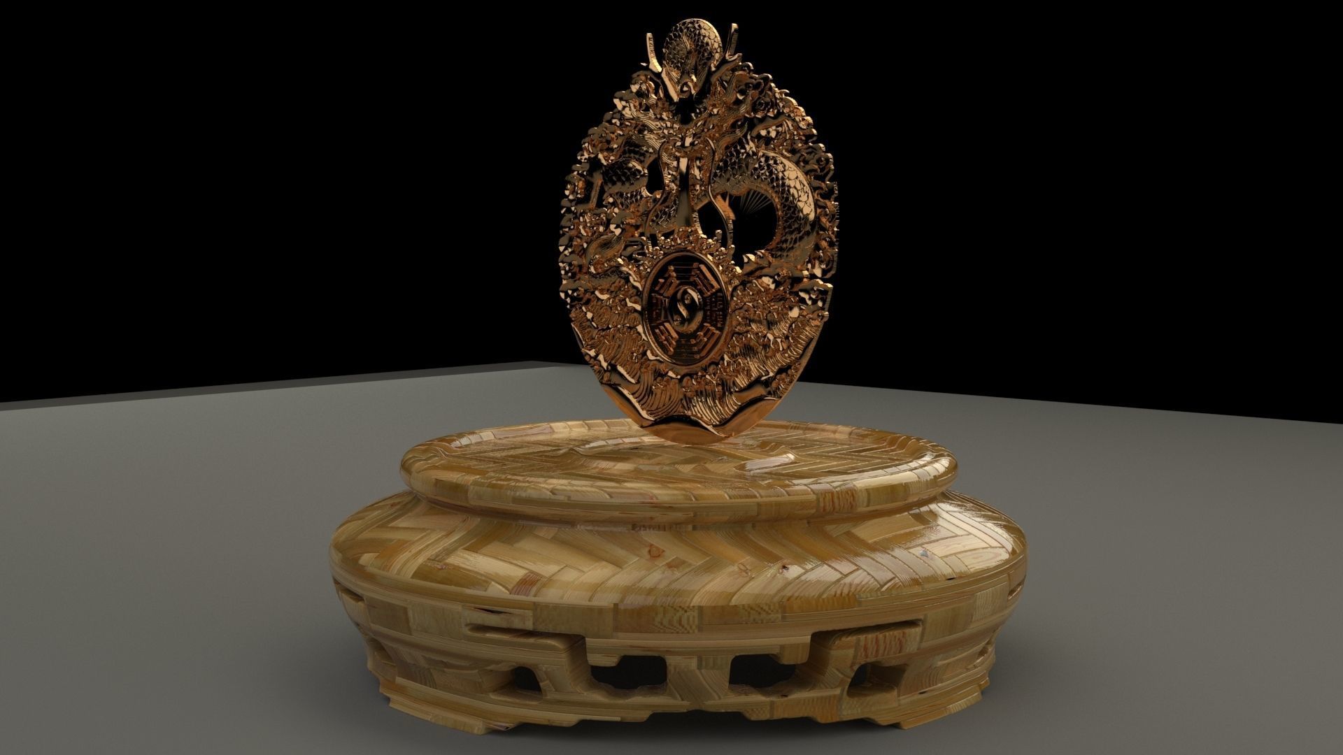 Chinese display stand with dragon  3D model_4