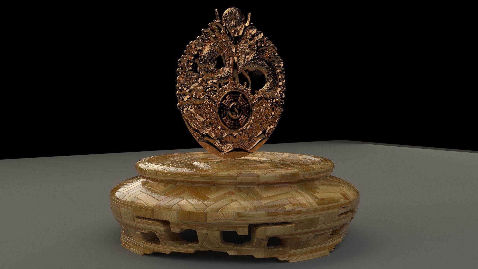 Chinese display stand with dragon  3D model_3