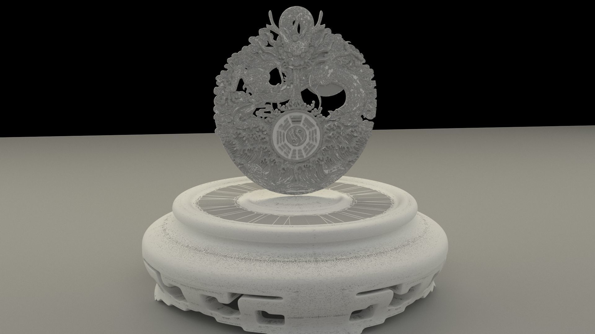 Chinese display stand with dragon  3D model_6