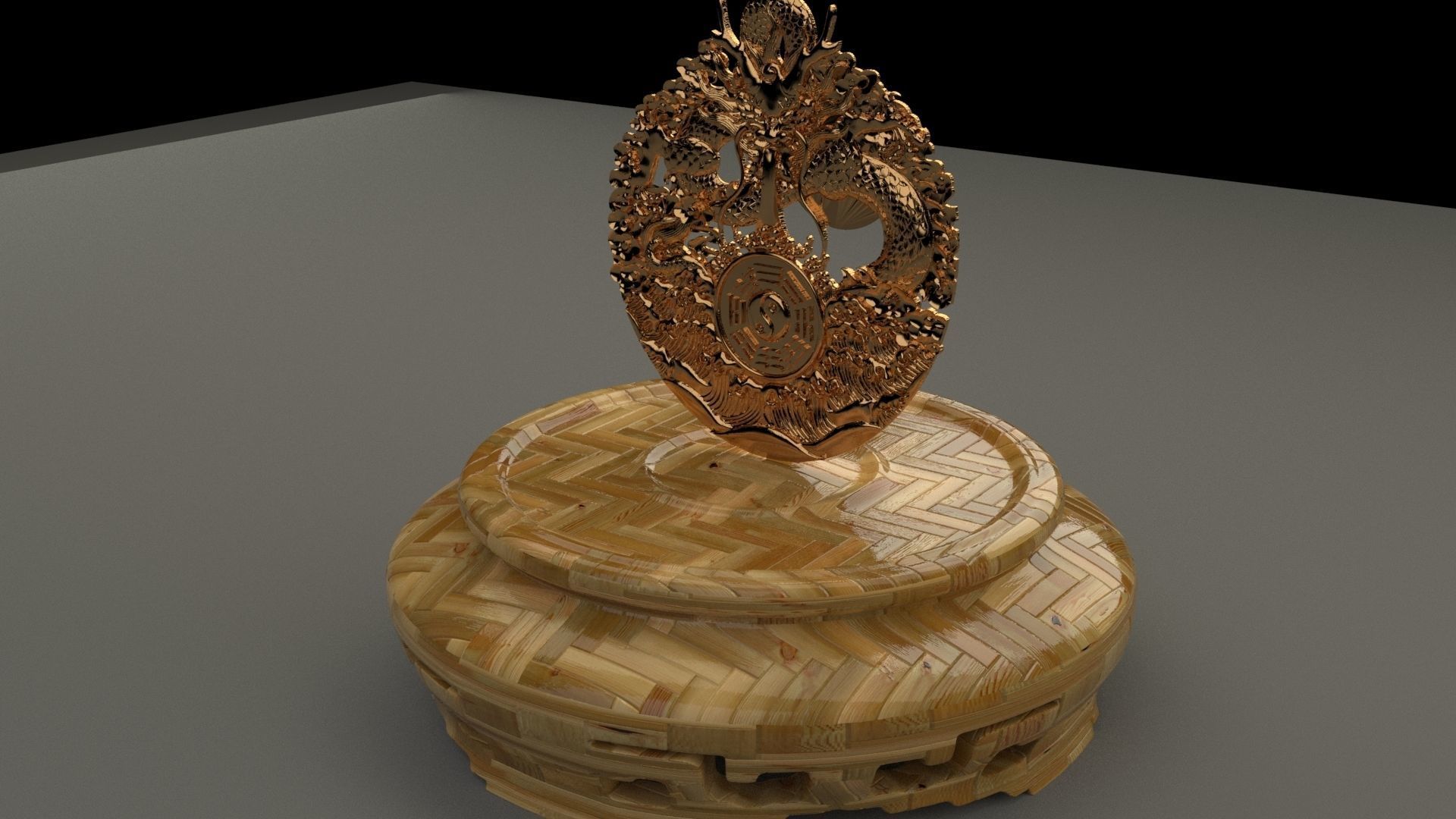 Chinese display stand with dragon  3D model_1