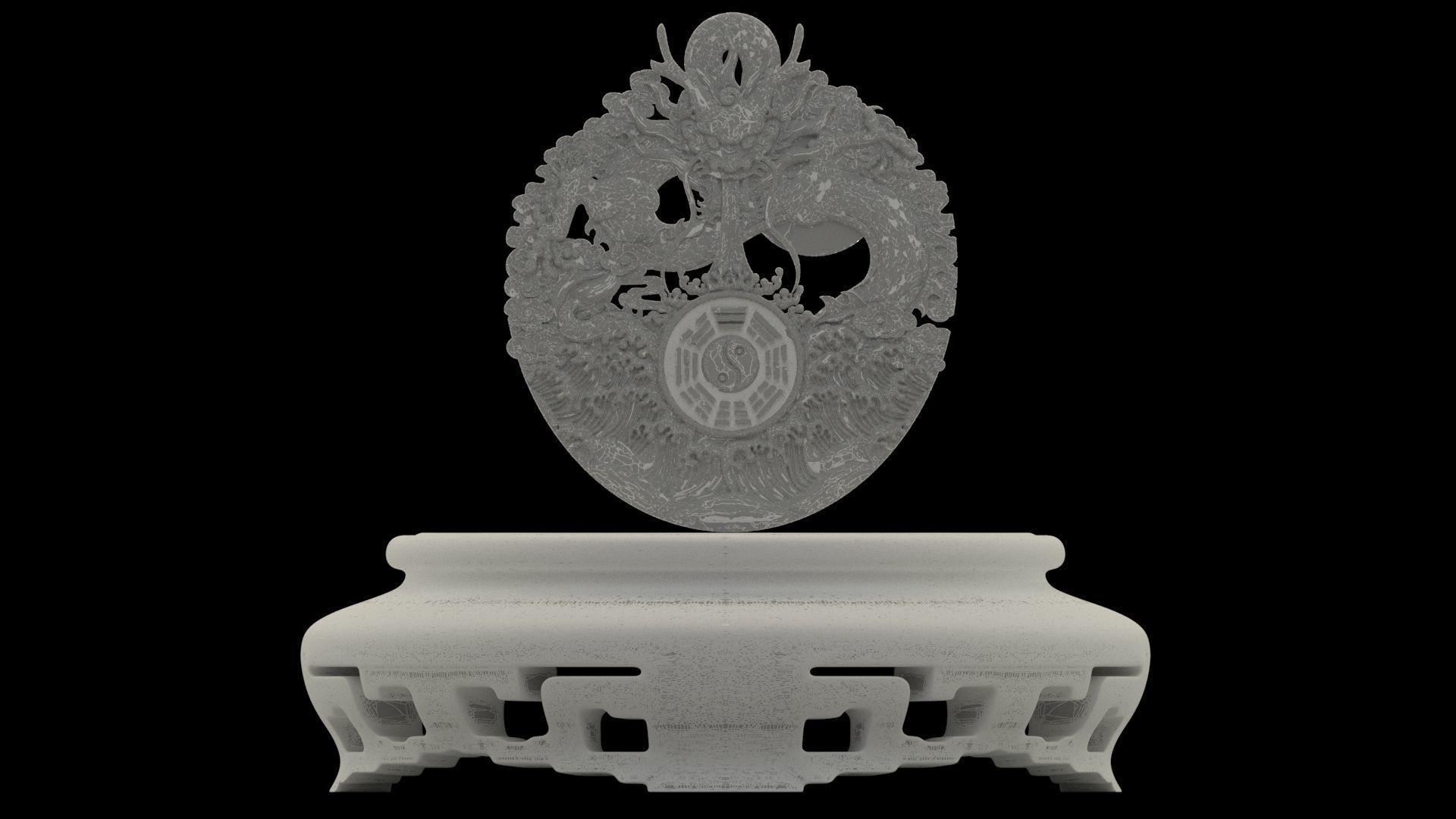 Chinese display stand with dragon  3D model_5