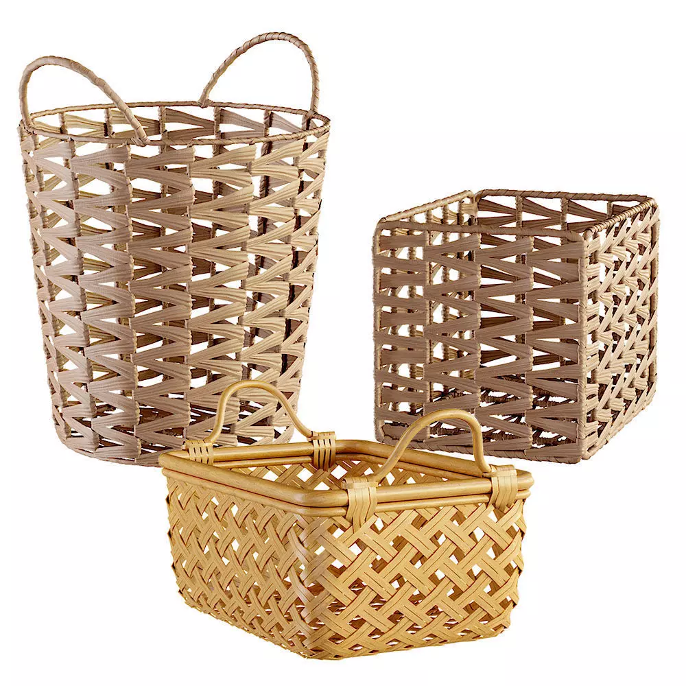 Ikea Insvep baskets set 3D model_0
