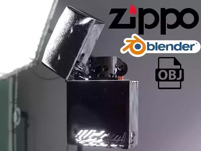 zippo lighter Low-poly 3D model