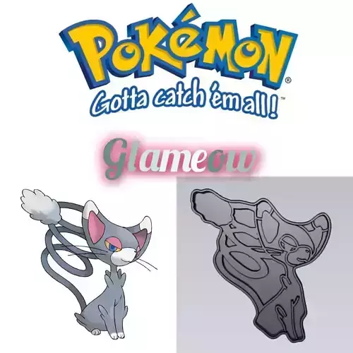 Amazing Pokemon Glameow Cookie Cutter Stamp Cake Decorating 