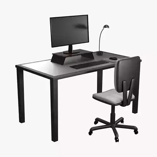 Contemporary Office Desk 3D model