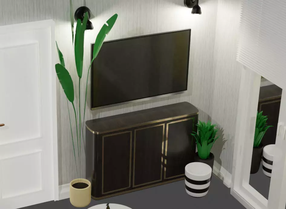 Simple low-poly TV Free low-poly 3D model_0