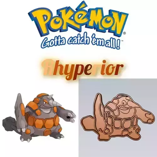 Amazing Pokemon Rhyperior Cookie Cutter Stamp Cake Decorating 
