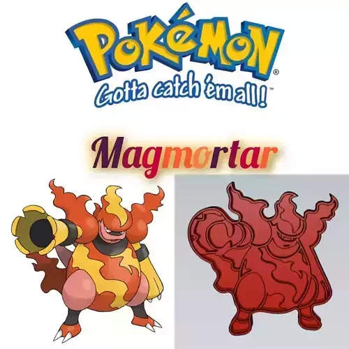 Amazing Pokemon Magmortar Cookie Cutter Stamp Cake Decorating 
