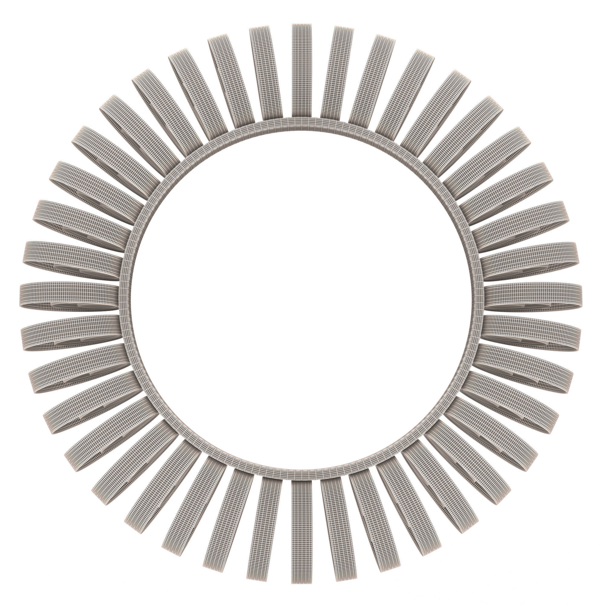 Wire Wheel Wall Mirror Low-poly 3D model_11