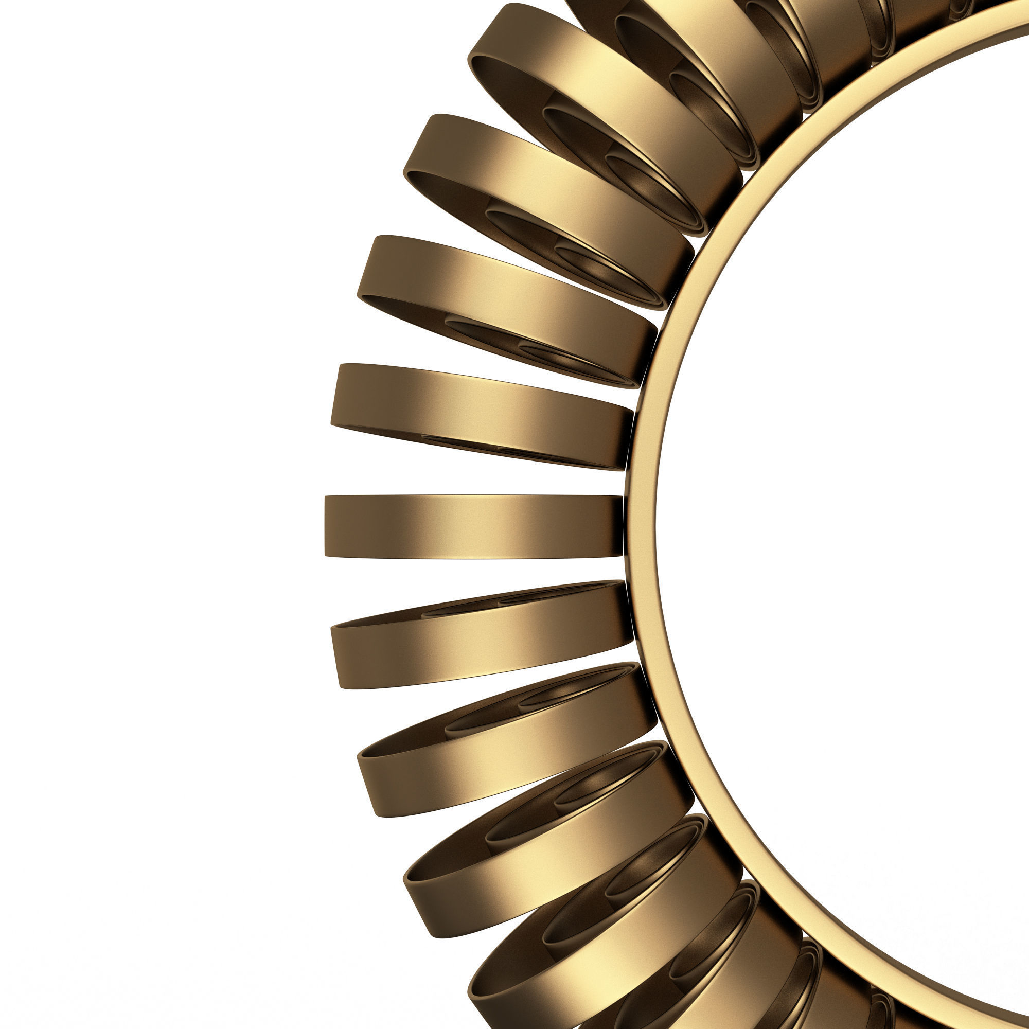 Wire Wheel Wall Mirror Low-poly 3D model_3