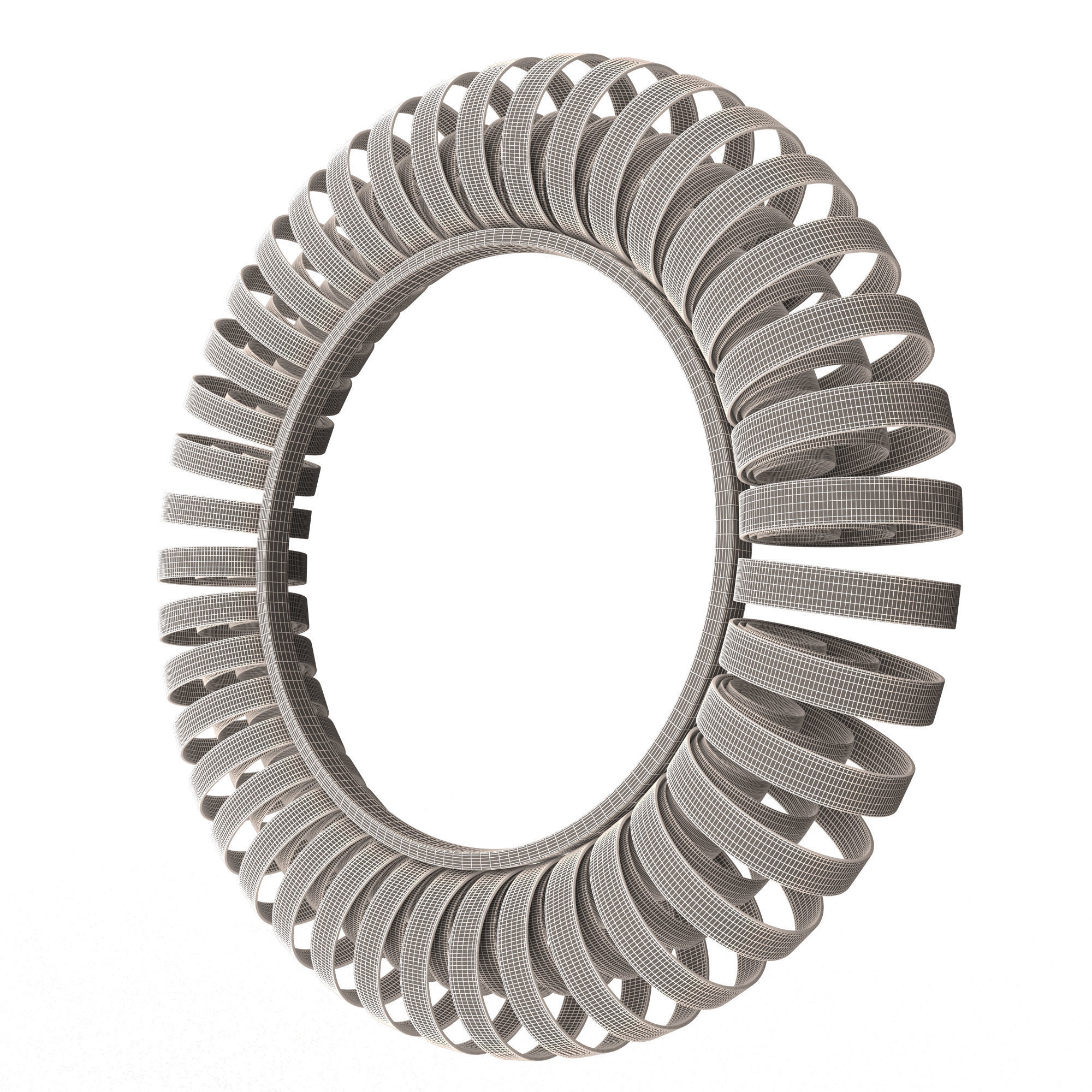 Wire Wheel Wall Mirror Low-poly 3D model_8