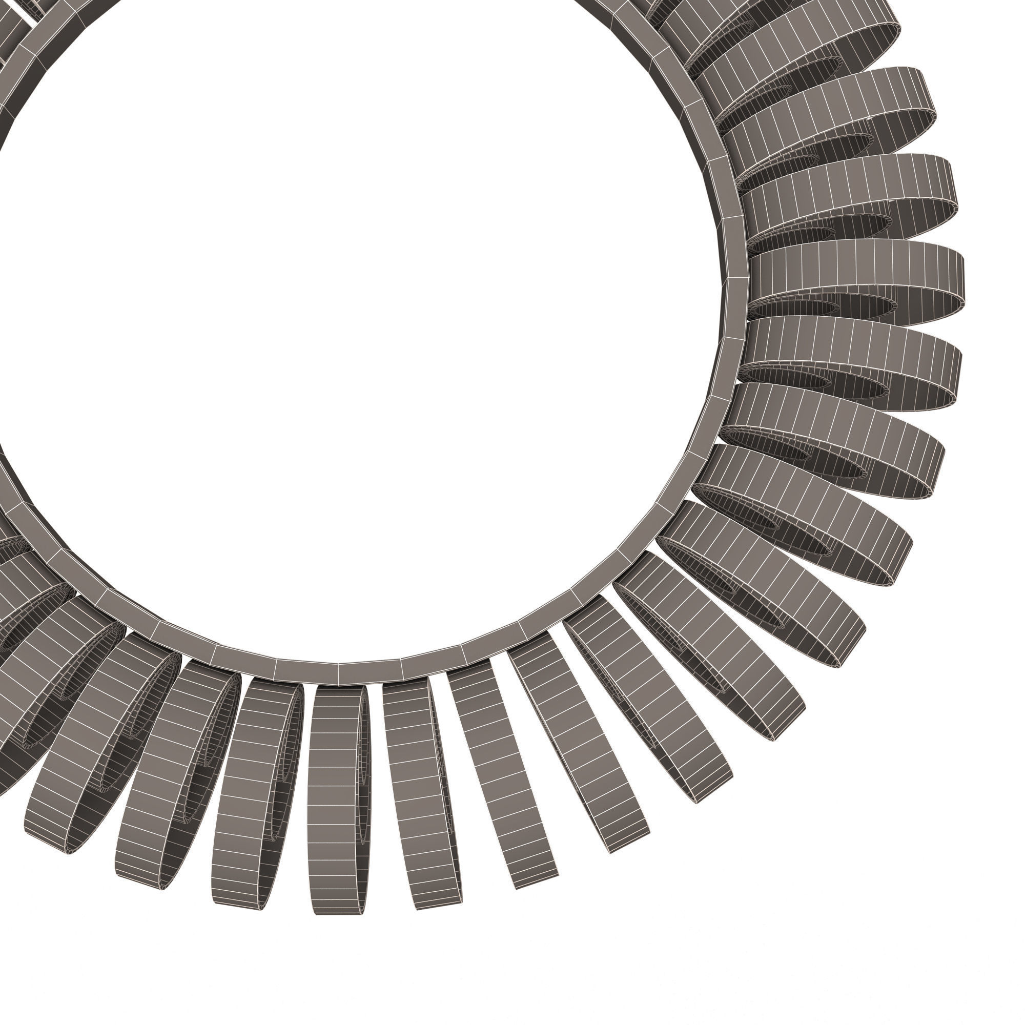 Wire Wheel Wall Mirror Low-poly 3D model_16