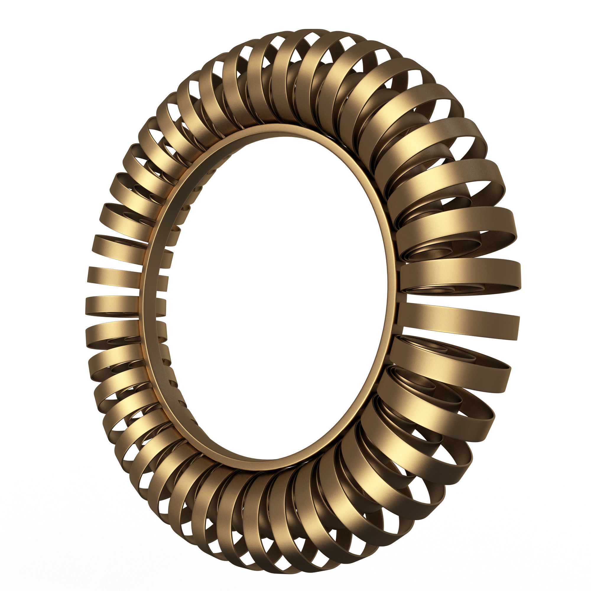 Wire Wheel Wall Mirror Low-poly 3D model_2